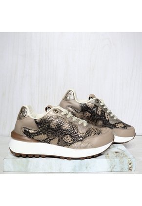 Tenis Cuero Para Mujer TAC1046 TAUPE X FOLIA CUERO ZAVATTY