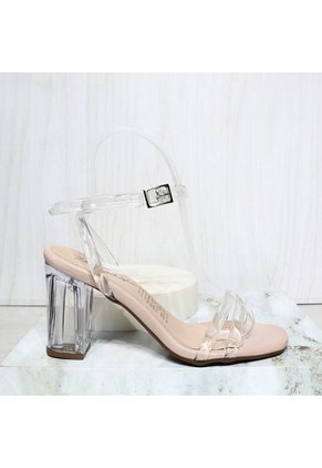 Sandalia 7 1/2 Transparente Para Mujer 2790-Z148 NUDE X ACETATO ZAVATTY
