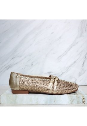 Baleta Cerrada Para Mujer 063-Z720 ORO BRILLANTE ZAVATTY
