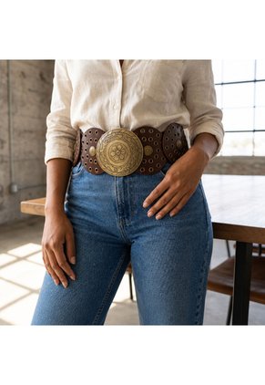 Correa Para Mujer BELT104 CAFE ZAVATTY