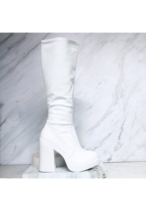 Bota Tacon 5 1/2 Para Mujer 080-Z279 BLANCO ZAVATTY