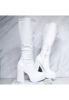 Bota Tacon 5 1/2 Para Mujer 080-Z279 BLANCO ZAVATTY