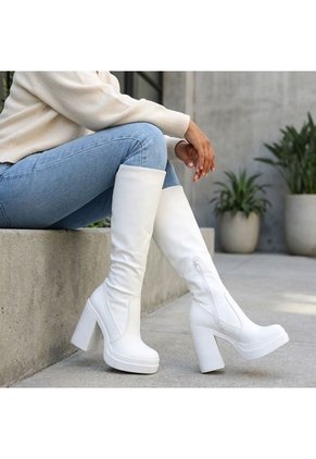 Bota Tacon 5 1/2 Para Mujer 080-Z279 BLANCO ZAVATTY