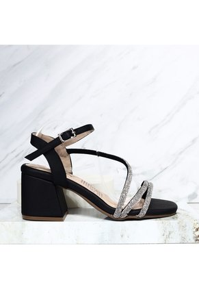 Sandalia 5 1/2 Brillos Para Mujer 2603-z148 NEGRO X MURANO ZAVATTY
