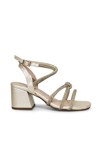 Sandalia 5 1/2 Brillos Para Mujer 2601-z148 CHAMPAÑA X MURANO ZAVATTY