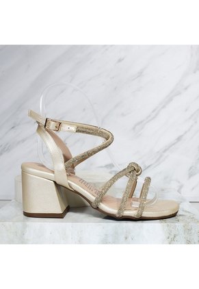 Sandalia 5 1/2 Brillos Para Mujer 2601-z148 CHAMPAÑA X MURANO ZAVATTY
