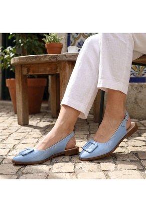Baleta Destalonada Para Mujer T803-Z490 AZUL CHAROL ZAVATTY