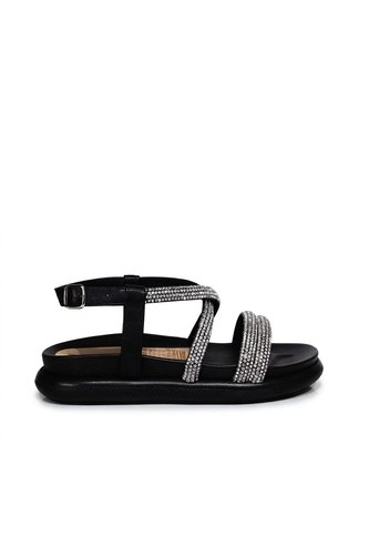 Sandalia 3 1/2 Brillos Para Mujer 7073-Z617 NEGRO X PIEDRAS ZAVATTY Zavatty