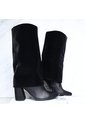 Bota Tacon 5 1/2 Para Mujer 1559-Z279 NEGRO GAMUSA ZAVATTY de Zavatty