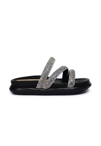 Sandalia 3 1/2 Brillos Para Mujer 7041-Z617 NEGRO X PIEDRAS ZAVATTY Zavatty