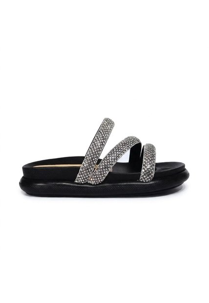 Sandalia 3 1/2 Brillos Para Mujer 7041-Z617 NEGRO X PIEDRAS ZAVATTY