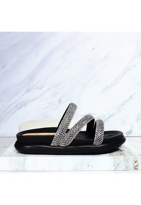 Sandalia 3 1/2 Brillos Para Mujer 7041-Z617 NEGRO X PIEDRAS ZAVATTY