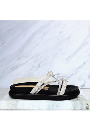Sandalia Canoa Para Mujer 7022-Z617 BLANCO X PIEDRAS ZAVATTY