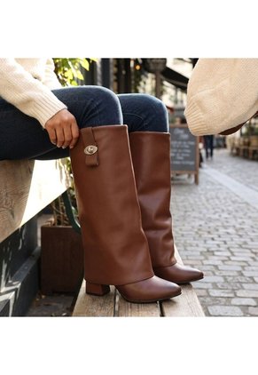 Bota Tacon 5 1/2 Para Mujer S8018-Z347 CAFE OCAÑA ZAVATTY
