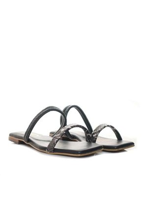 Sandalia Plana Para Mujer MST92-Z43 NEGROXPITON ZAVATTY