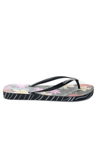 Sandalia Plana Para Mujer VT25483 NEGRO FLORES ZAVATTY Zavatty