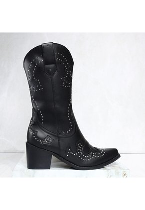 Bota Texana Corta Para Mujer 1843-Z691 NEGRO ZAVATTY