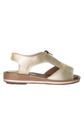 Sandalia Plana Para Mujer H-NOHEMY ORO CUERO ZAVATTY Zavatty