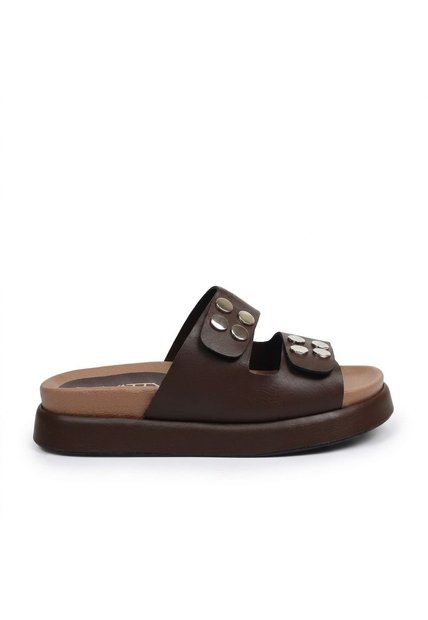 Sandalia Plana Para Mujer 02-Z43 CAFE ZAVATTY
