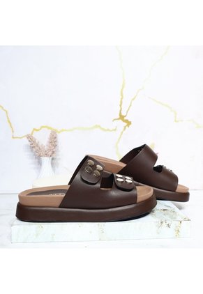 Sandalia Plana Para Mujer 02-Z43 CAFE ZAVATTY