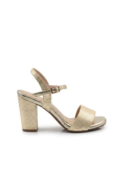 Sandalia Tacon Para Mujer 7593-Z522 CHAMPAÑA BRILLANTE ZAVATTY