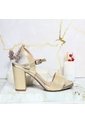 Sandalia Tacon Para Mujer 7593-Z522 CHAMPAÑA BRILLANTE ZAVATTY de Zavatty