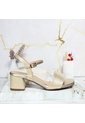 Sandalia Tacon Para Mujer 593-Z522 CHAMPAÑA BRILLANTE ZAVATTY de Zavatty