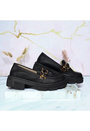 Mocasin Para Mujer 472-Z284 NEGRO TIPO CUERO ZAVATTY