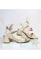 Sandalia Tacon Para Mujer 593-Z522 CHAMPAÑA BRILLANTE ZAVATTY de Zavatty