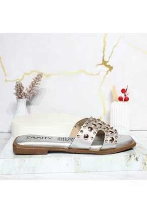 Sandalia Plana Para Mujer 1002-Z148 PLATA ZAVATTY