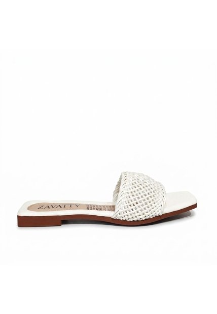 Sandalia Plana Para Mujer 2819-Z197 PERLA X BEIGE ZAVATTY