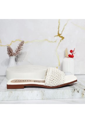 Sandalia Plana Para Mujer 2819-Z197 PERLA X BEIGE ZAVATTY