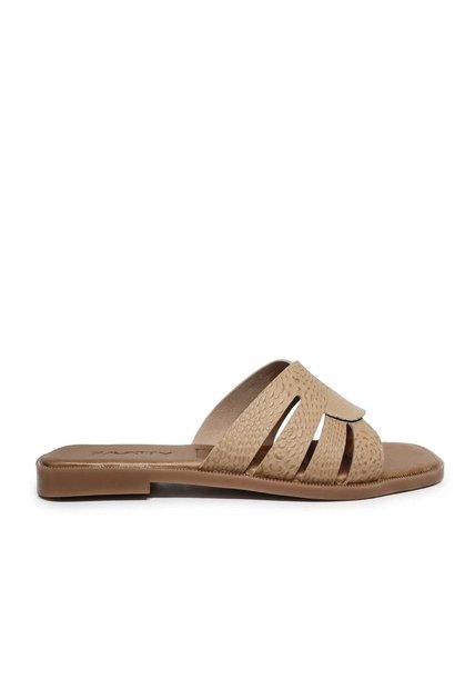 Sandalia Plana Para Mujer C47-Z19 CAPUCHINO CUERO ZAVATTY