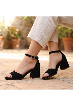 Sandalia Tacon Para Mujer 2760-Z148 NEGRO NOBUCK ZAVATTY