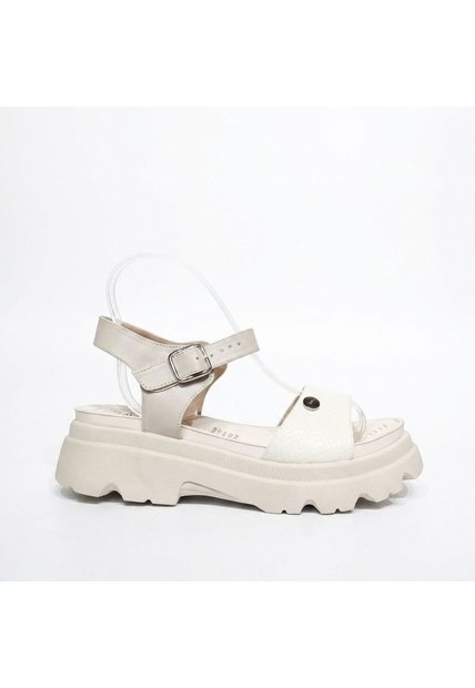 Plataforma Baja Para Mujer 447-Z83 BEIGE X TALCO ZAVATTY