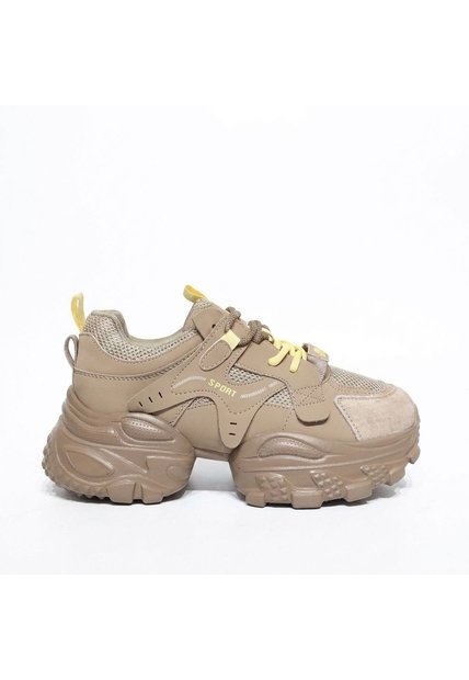 Tenis Para Mujer 2587-Z631 CAFE X AMARILLO ZAVATTY