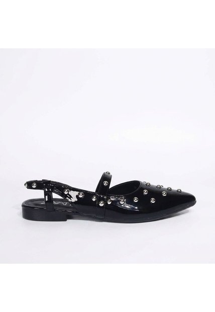 Baleta Para Mujer A304-Z436 NEGRO CHAROL ZAVATTY