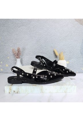 Baleta Para Mujer A304-Z436 NEGRO CHAROL ZAVATTY