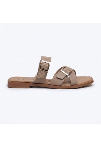 Sandalia Plana Para Mujer 25C36-Z19 TAUPE CUERO ZAVATTY Zavatty