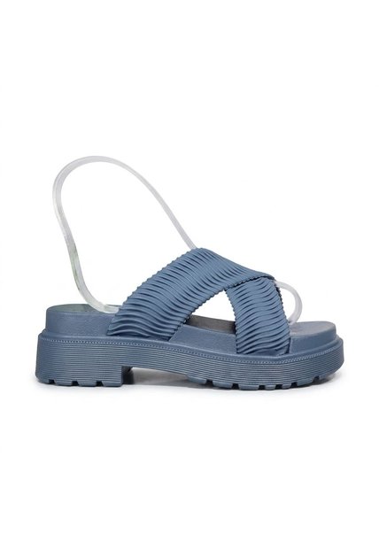 Sandalia Plana Para Mujer 2504-Z457 AZUL ZAVATTY