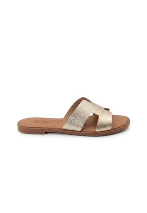 Sandalia Plana Para Mujer HERMES-Z19 ORO ZAVATTY