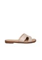 Sandalia Plana Para Mujer HERMES-Z19 CREMA CUERO ZAVATTY de Zavatty