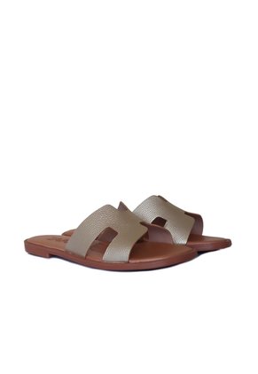 Sandalia Plana Para Mujer HERMES-Z19 ORO ZAVATTY