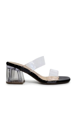 Sandalia 5 1/2 Transparente Para Mujer 2460-Z148 NEGRO CHAROL X ACETATO ZAVATTY Zavatty
