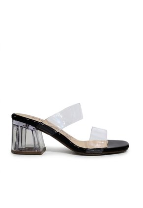 Sandalia 5 1/2 Transparente Para Mujer 2460-Z148 NEGRO CHAROL X ACETATO ZAVATTY