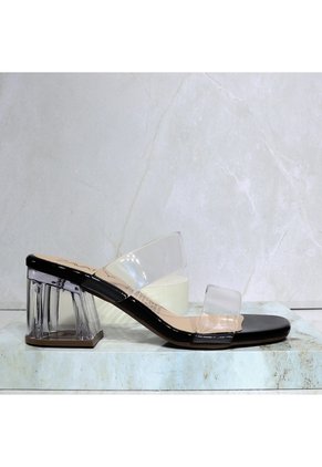 Sandalia 5 1/2 Transparente Para Mujer 2460-Z148 NEGRO CHAROL X ACETATO ZAVATTY