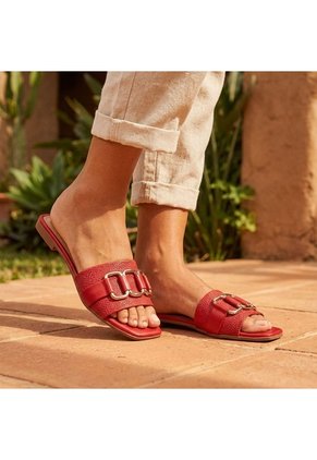 Sandalia Plana Para Mujer V636-Z84 ROJO ZAVATTY