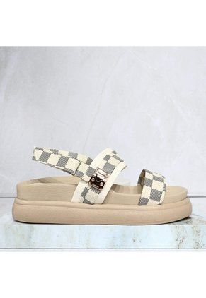 Sandalia Canoa Para Mujer V933-Z84 TALCO CUADROS ZAVATTY