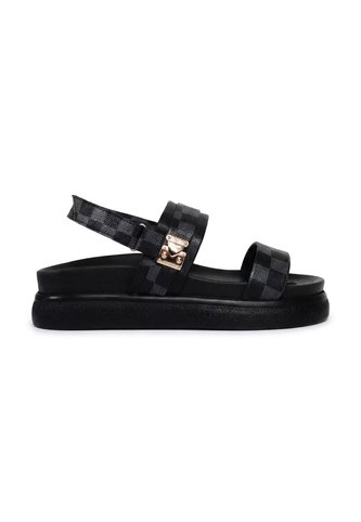 Sandalia Canoa Para Mujer V933-Z84 NEGRO CUADROS ZAVATTY Zavatty