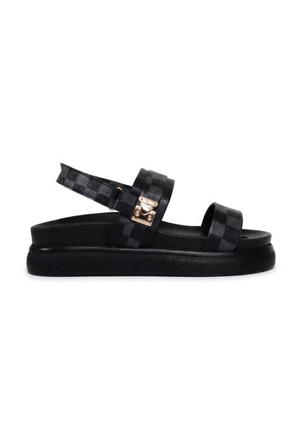 Sandalia Canoa Para Mujer V933-Z84 NEGRO CUADROS ZAVATTY